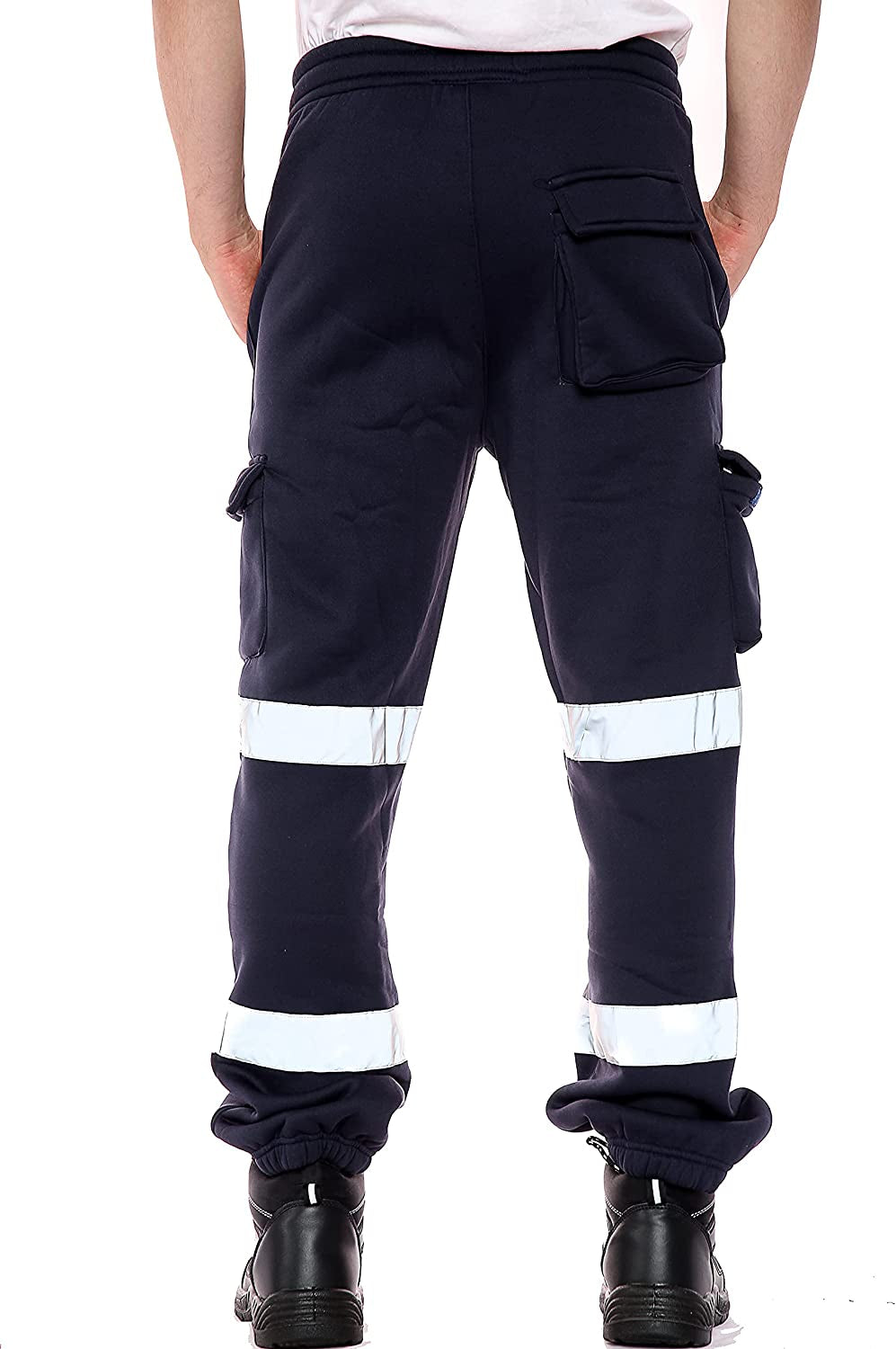 Mens Hi Vis Viz Two Tone Jogging Bottoms Combat Trousers Workwear Joggers