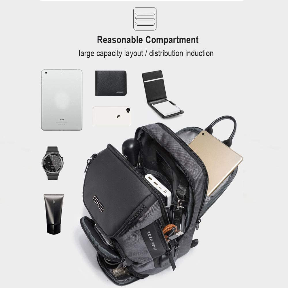 Sling Backpack Sling Bag for Men Crossbody Backpack Waterproof Casual Shoulder Bag with USB Charging Port