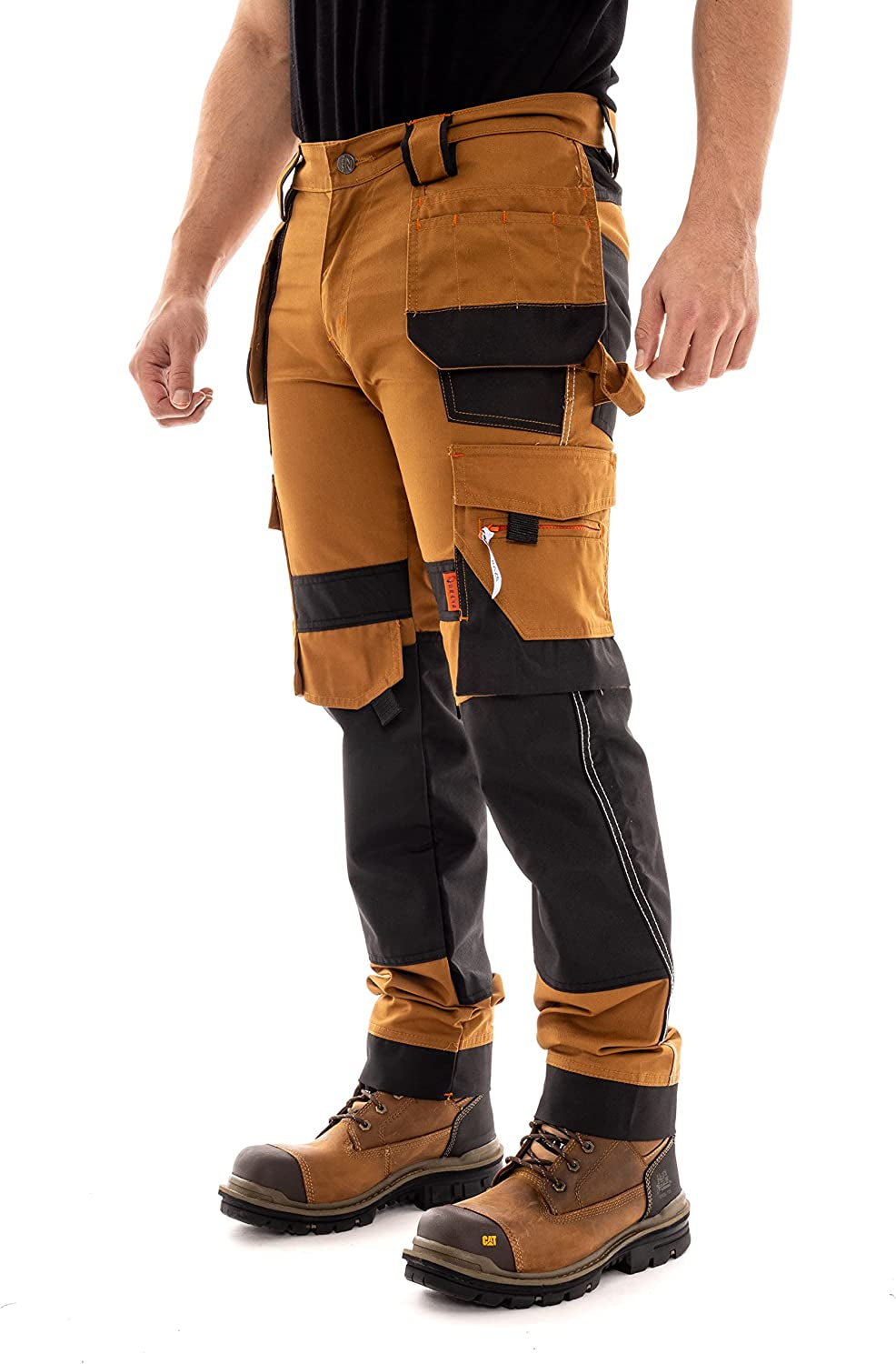 ® Mens Work Trousers Knee Pad Pockets Multi Pocket Workwear Pants Men Cargo Heavy Duty Work Trousers for Man