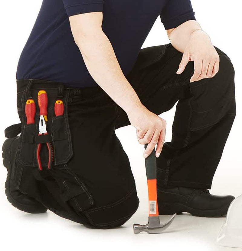 Work Trousers Men Multi Pockets Work Utility & Safety Trousers with Holster and Knee Pad Pockets Ideal Work Pant for Site Work Builders Electricians Gardening Workwear Trouser Men