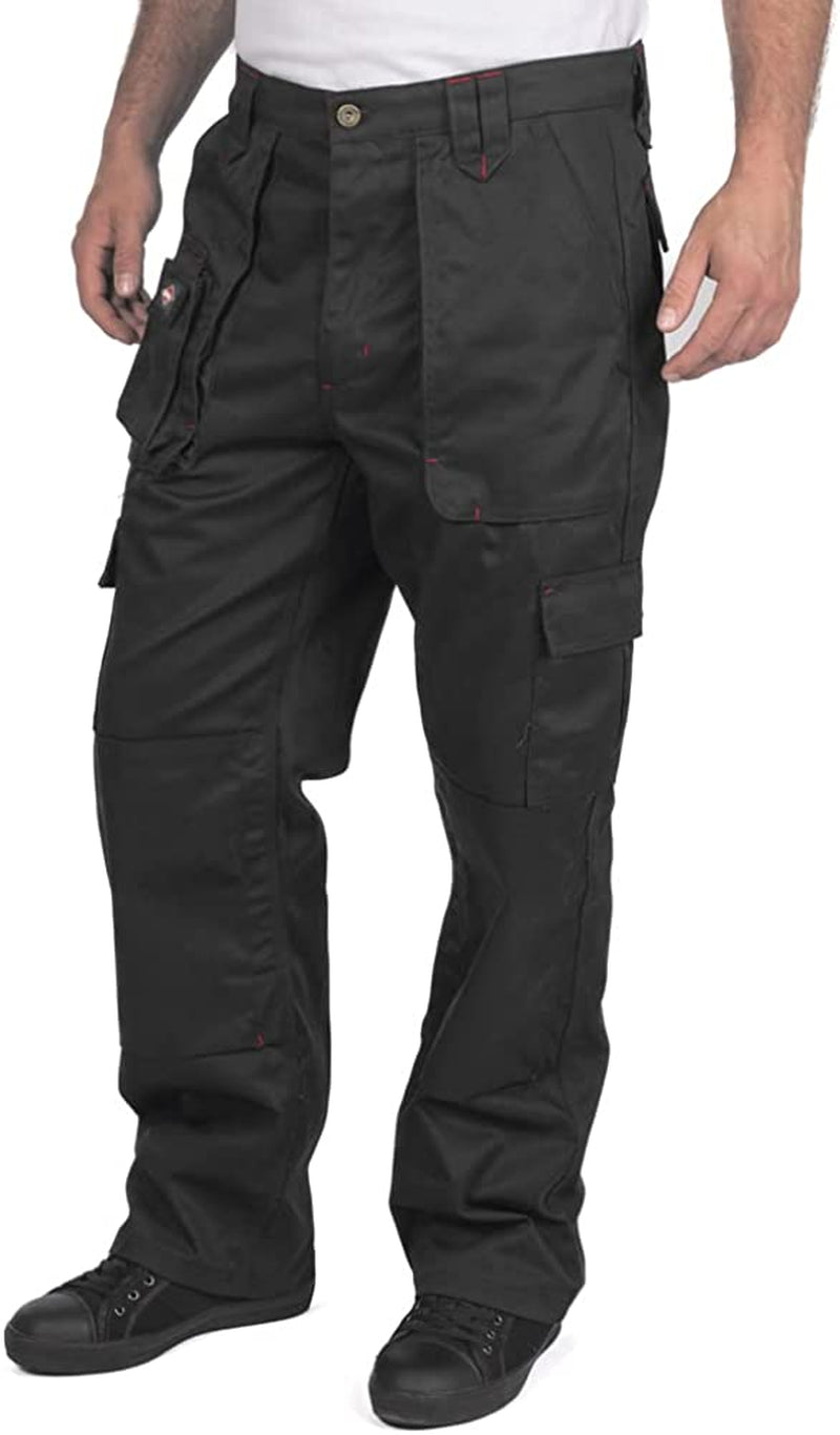 Workwear Mens Multi Pocket Easy Care Heavy Duty Knee Pad Pockets Safety Work Cargo Trousers Pants