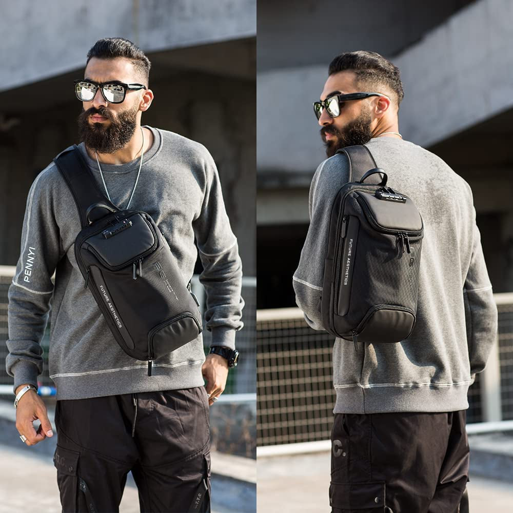 Sling Bag, Waterproof Men'S Chest Bag Shoulder Bags Crossbody Sling Backpack for Men Sling Backpacks