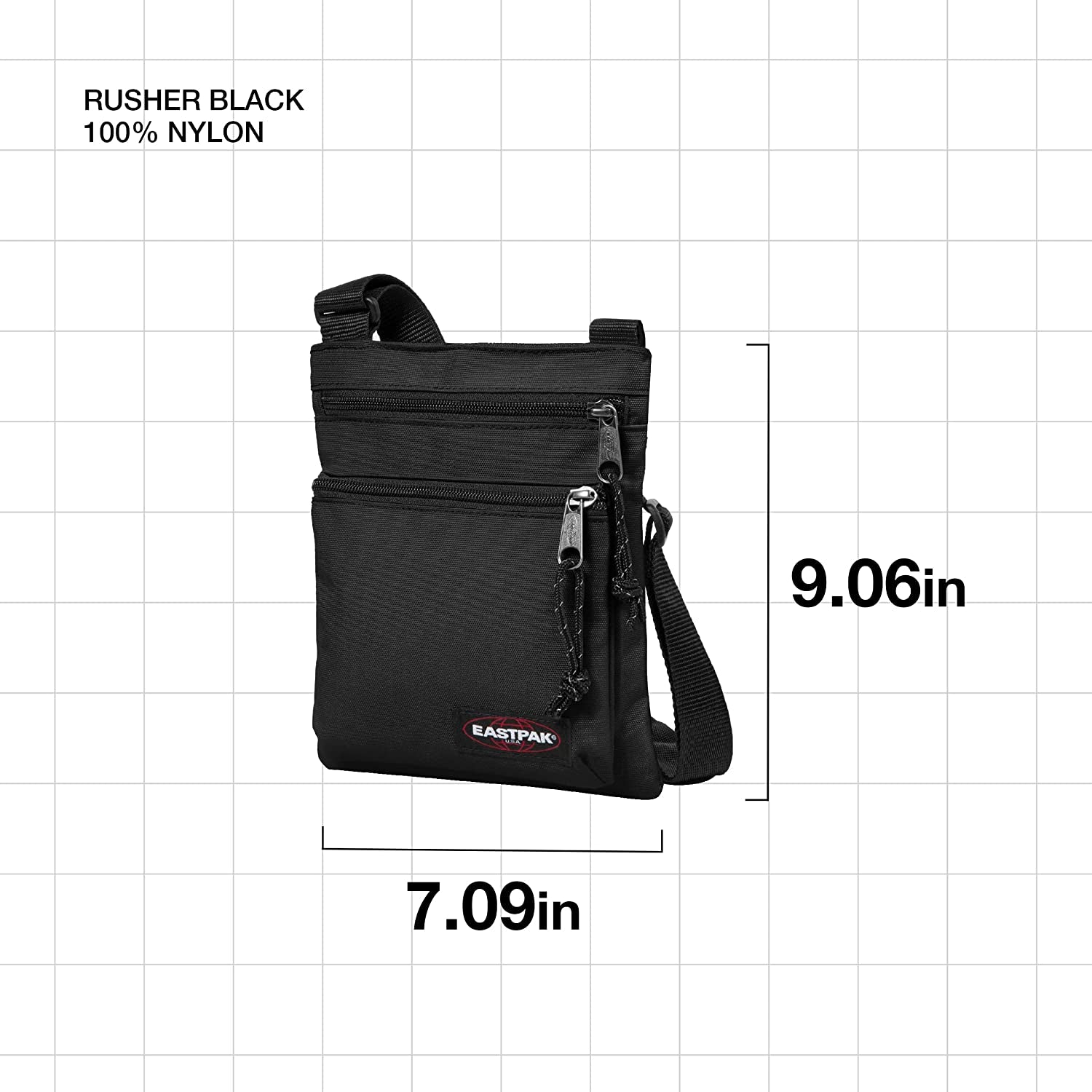 Rusher Messenger Bag, 23 Cm, Black