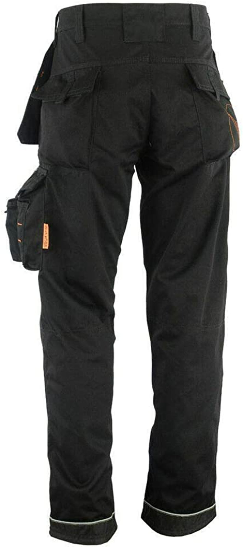 Men Holster Work Trousers Black - Heavy Duty Safety Combat Cargo Pants - Multi Pockets - Knee Pad Pockets - Triple Stitched - Durable Workwear