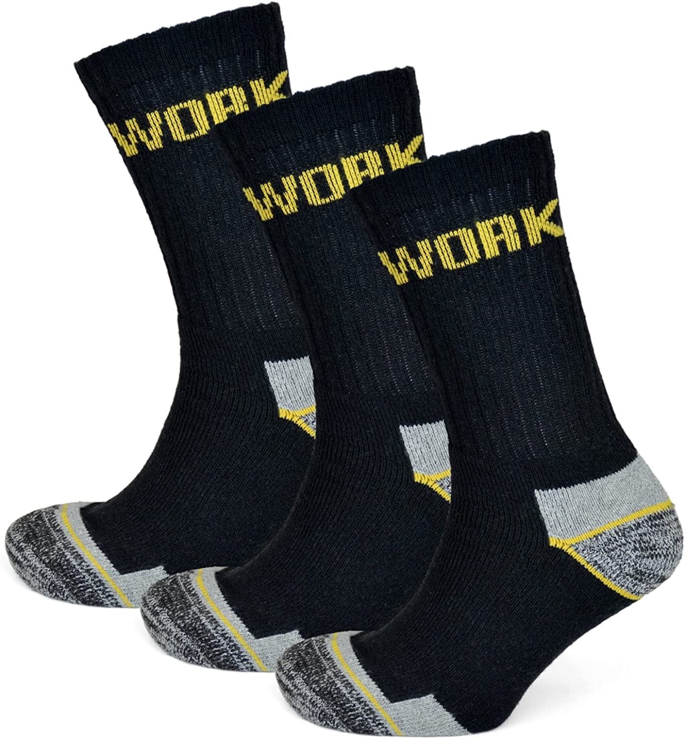 Sock Stack 12 Pairs of Men'S Boot Thermal Hike Socks anti Blister Padded Sole Work Sock UK Size 6-11
