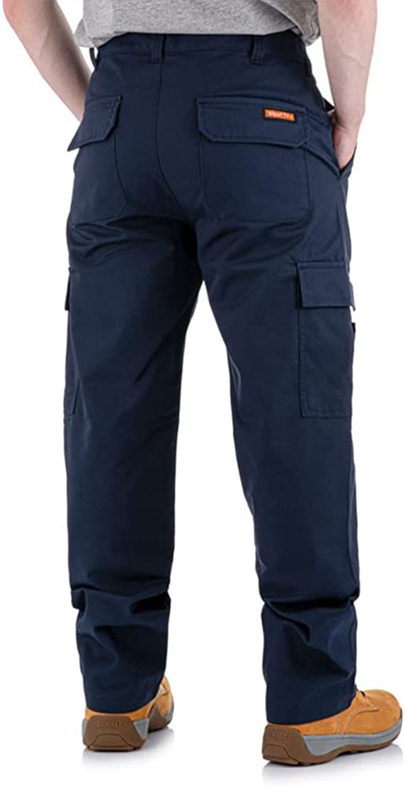 Men Falcon Work Trousers - Black & Navy - Heavy Duty Safety Combat Cargo Pants - Cargo & Knee Pads Pockets Triple Stitched - Durable Workwear