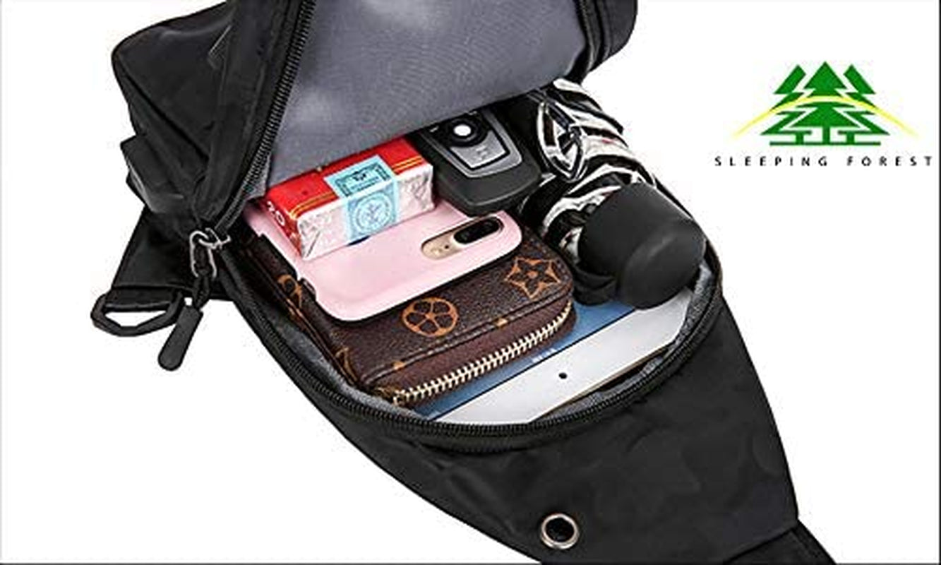 Sling Bag Usb Cross Body Bag Small Chest Bag for Women and Men