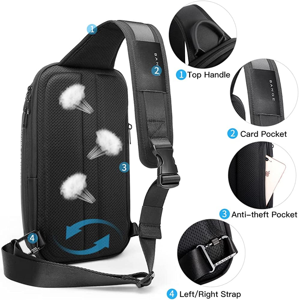 Sling Bag, Waterproof Men'S Chest Bag Shoulder Bags Crossbody Sling Backpack for Men Sling Backpacks